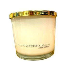 Black Leather & Santal Coconut Beeswax Scentsational Candle, 24 Oz
